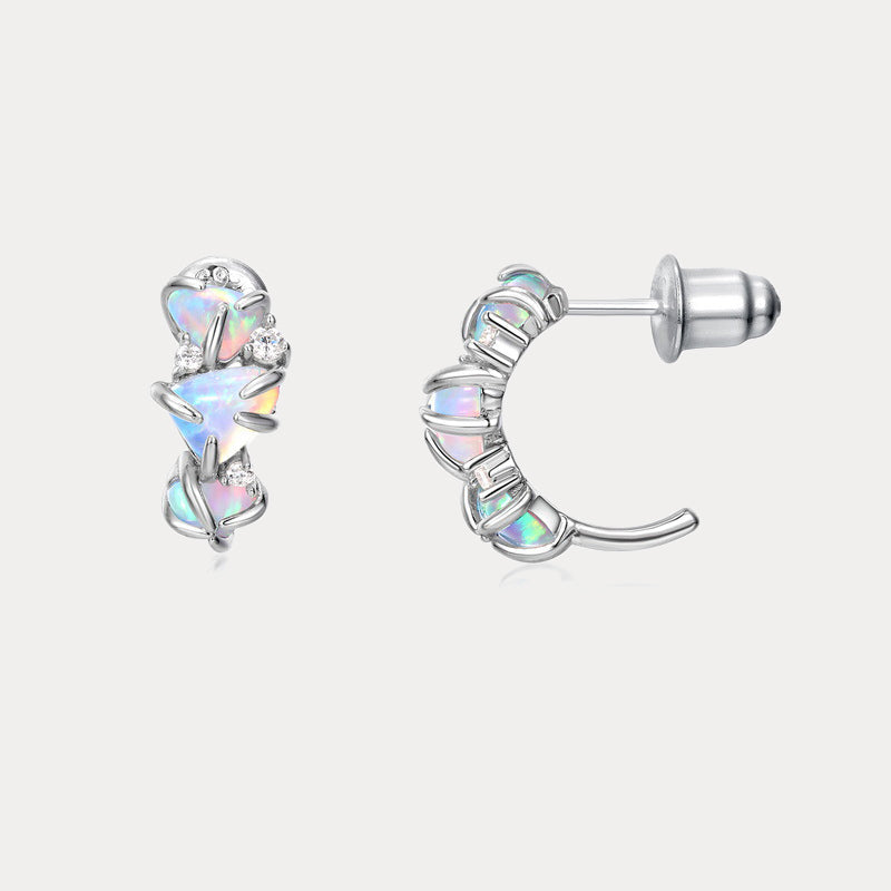 Triangle Opal Earrings
