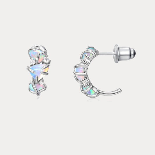 Triangle Opal Earrings