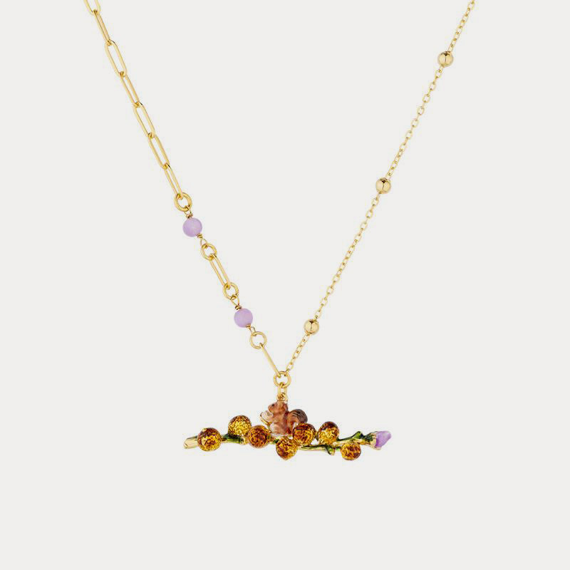 Squirrel Enamel Necklace