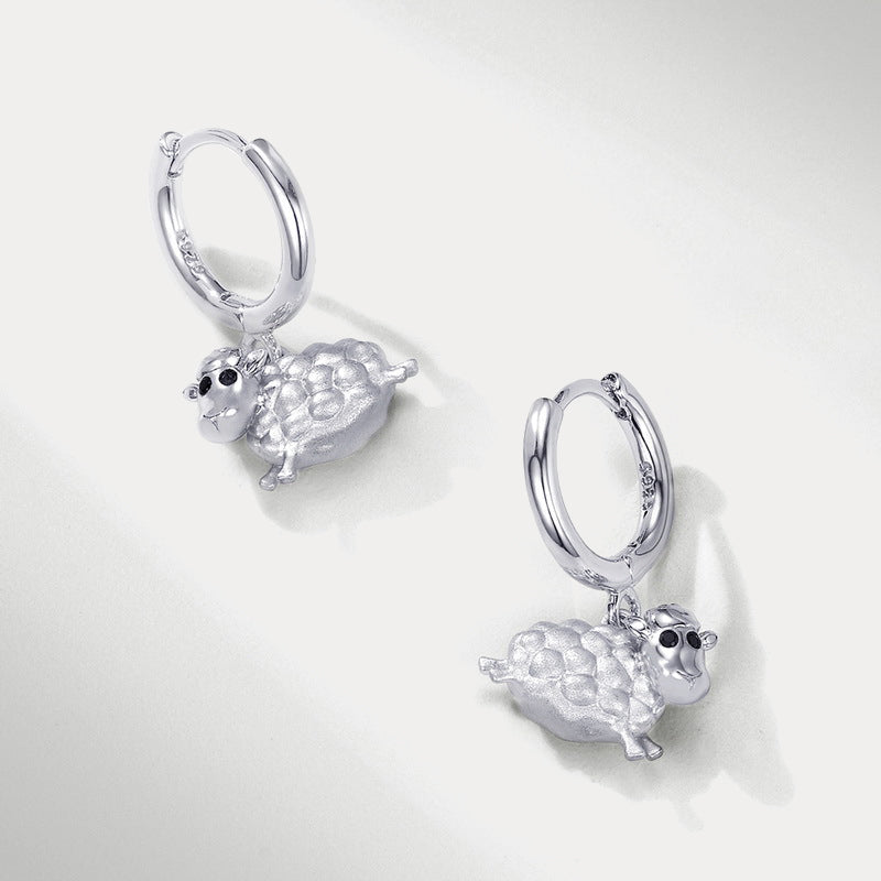 Silver Sheep Earrings