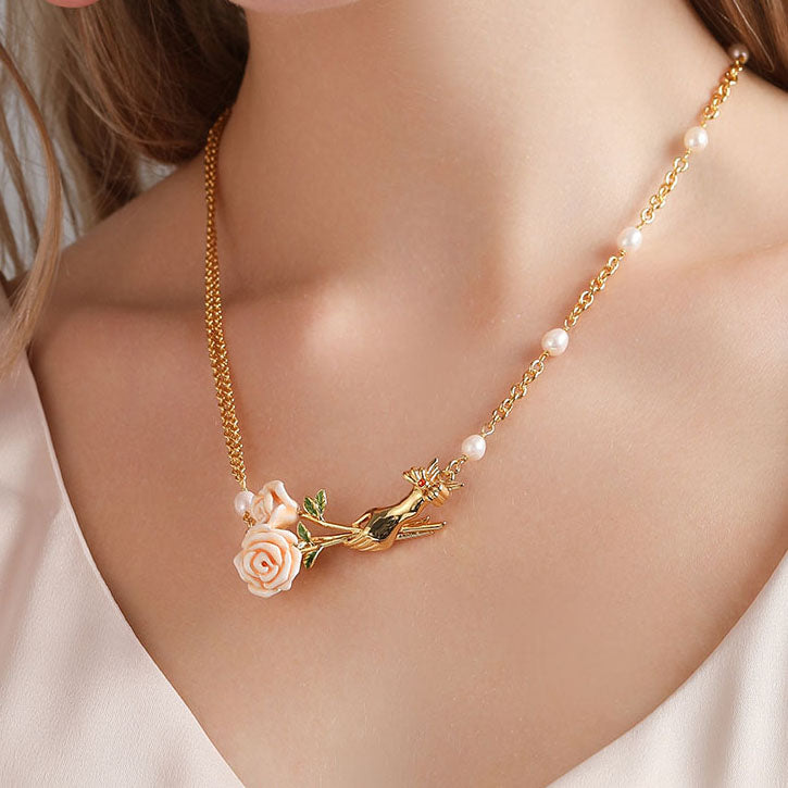 Champagne Rose Necklace