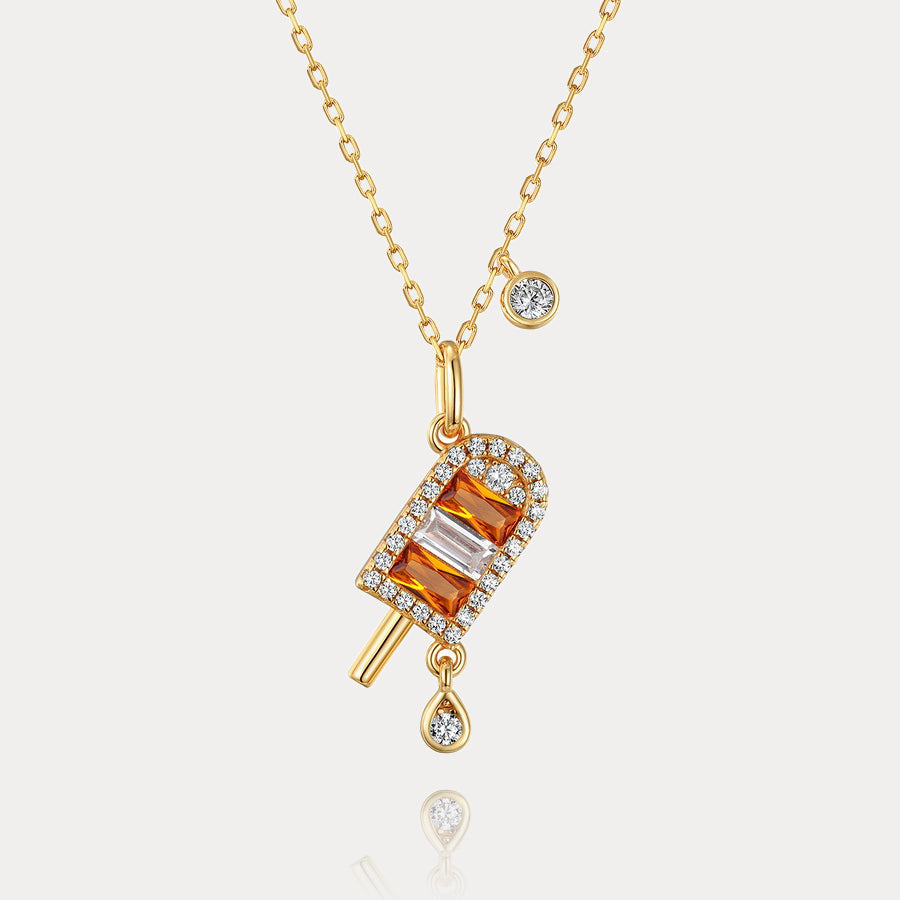 Gold Diamond Popsicle Necklace