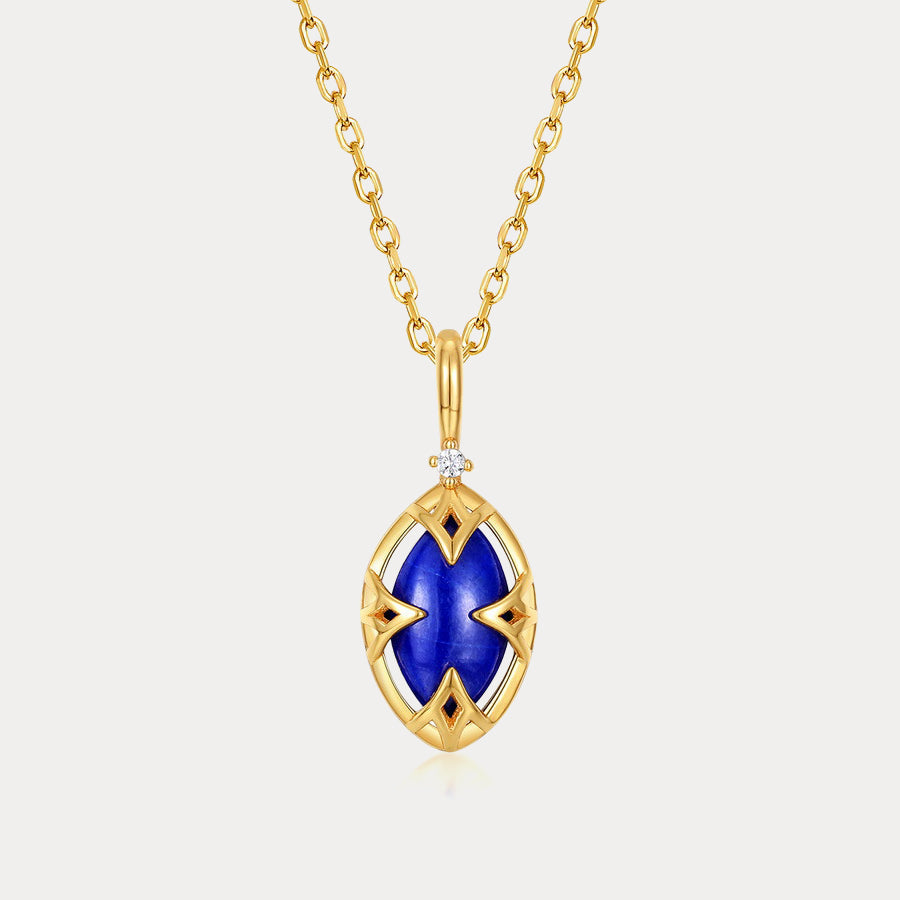 Marquise Lapis Lazuli Pendant Necklace