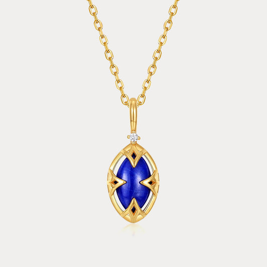 Marquise Lapis Lazuli Pendant Necklace