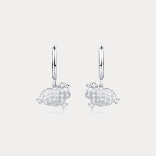 Silver Sheep Earrings