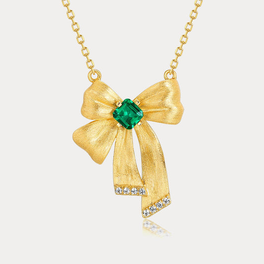 Emerald Bow Necklace