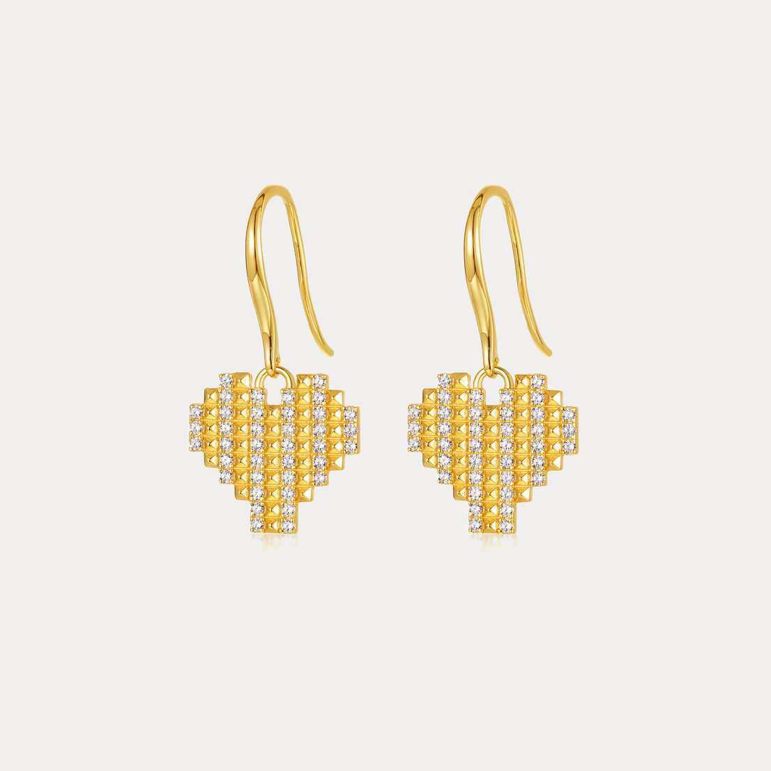 Gold Heart Hook Earrings