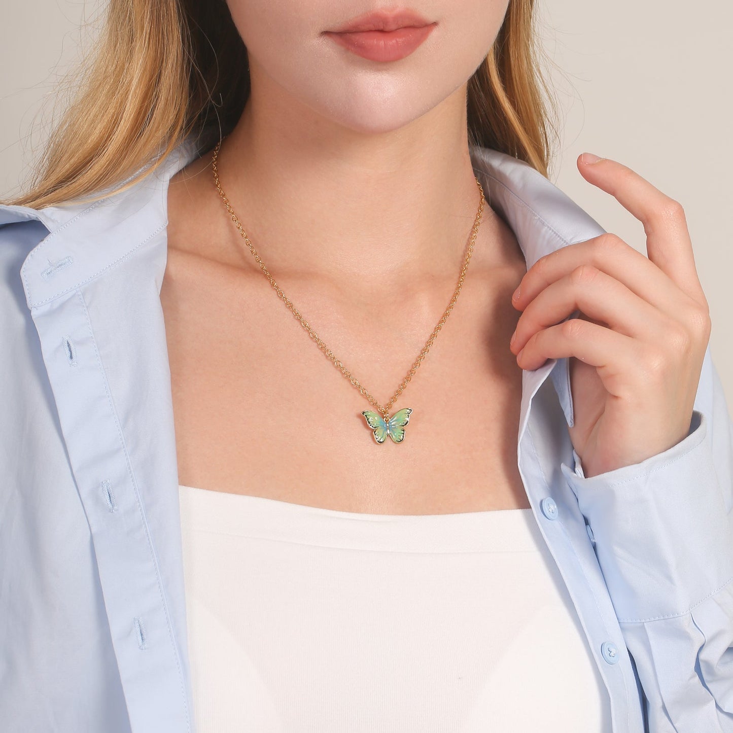 Green Butterfly Necklace