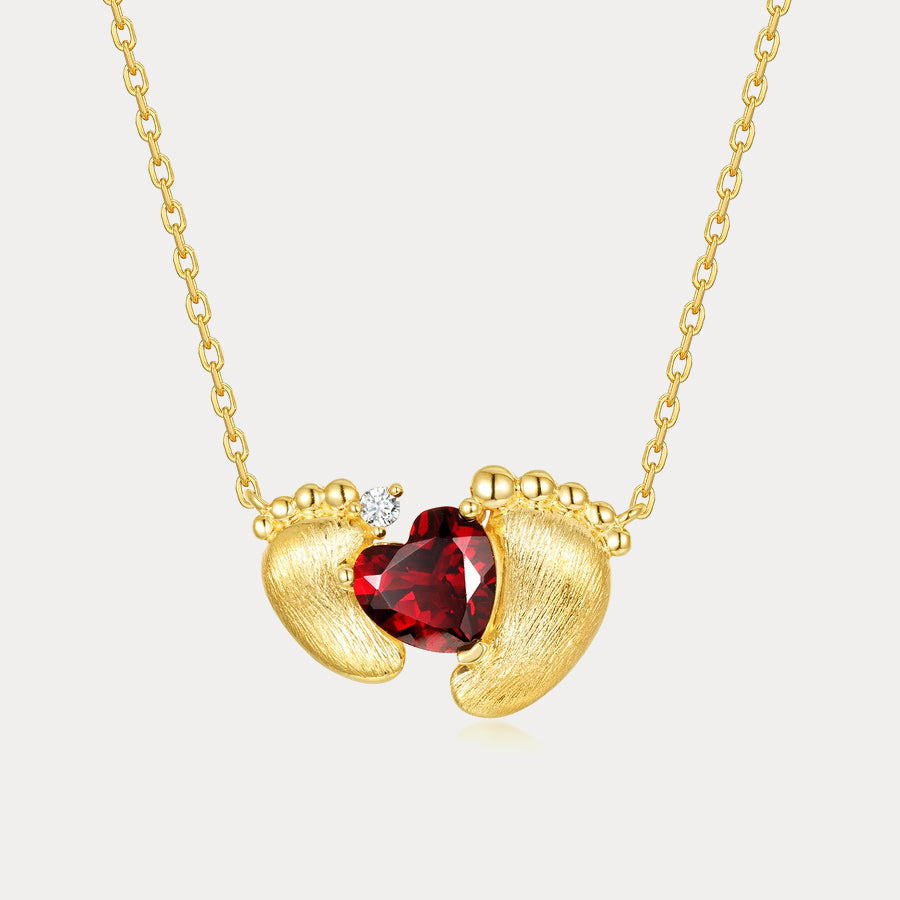 Ruby Baby Footprint Necklace