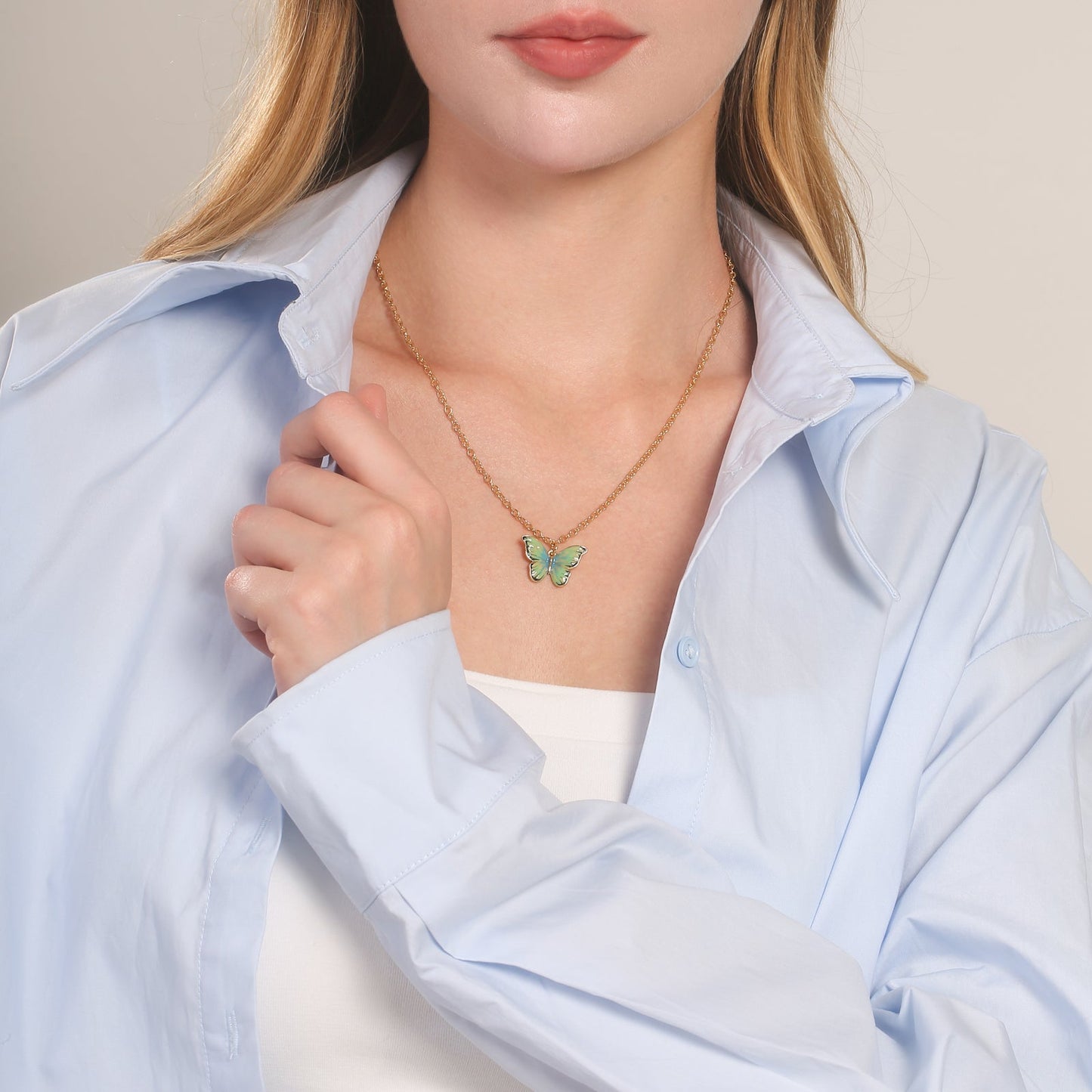 Green Butterfly Necklace