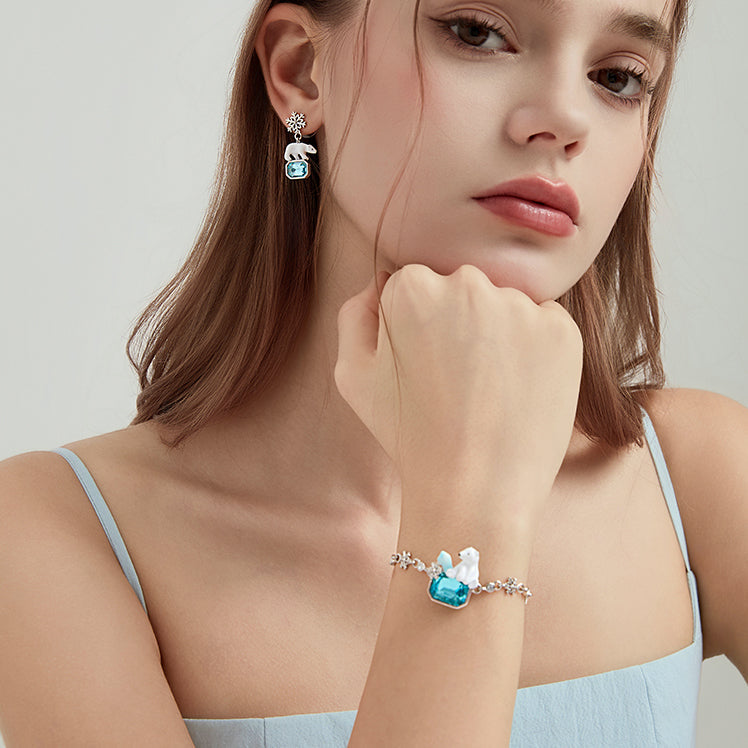 Snowflake Polar Bear Earrings
