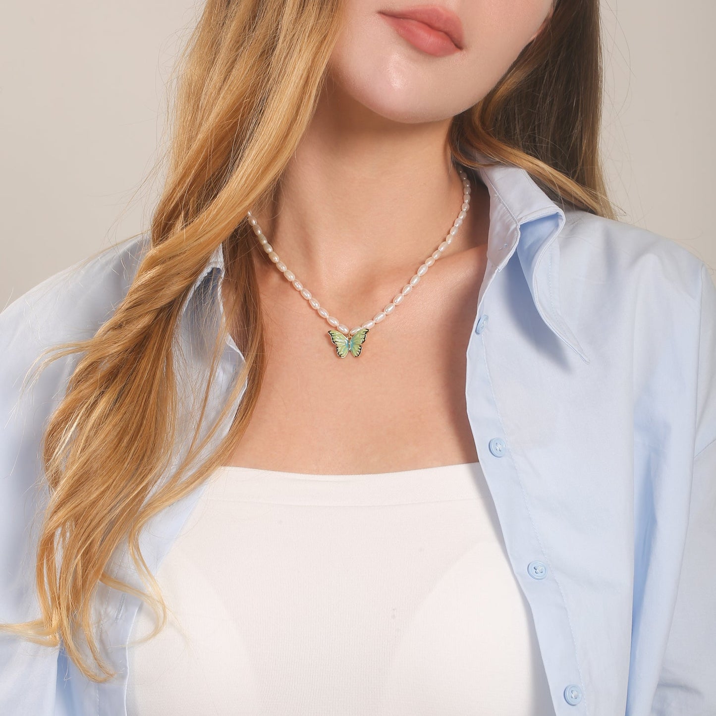 Butterfly Pearl Necklace