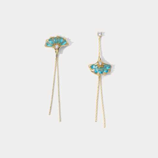 Ginkgo Leaf Tassel Earrings