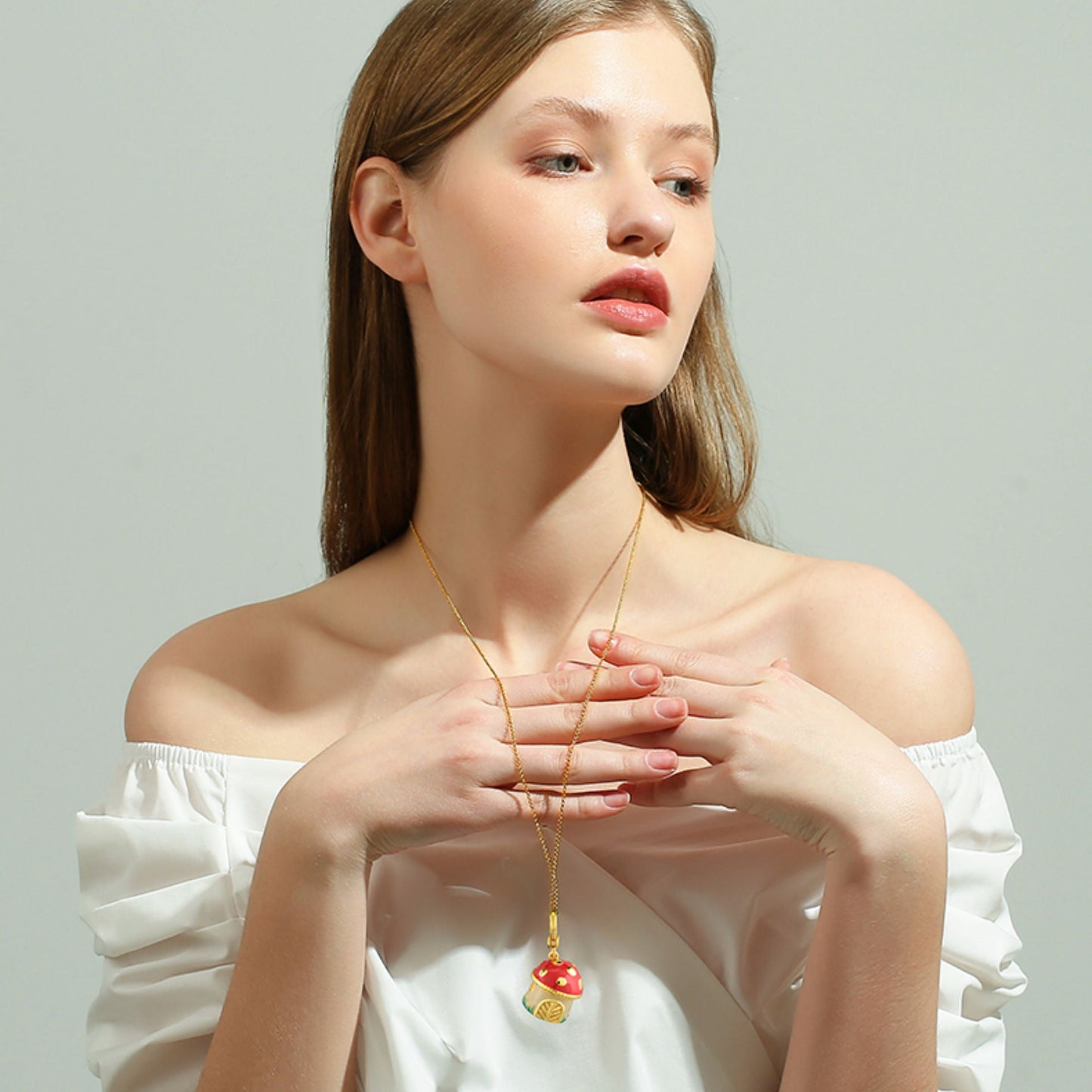 Squirrel Mushroom Locket Necklace