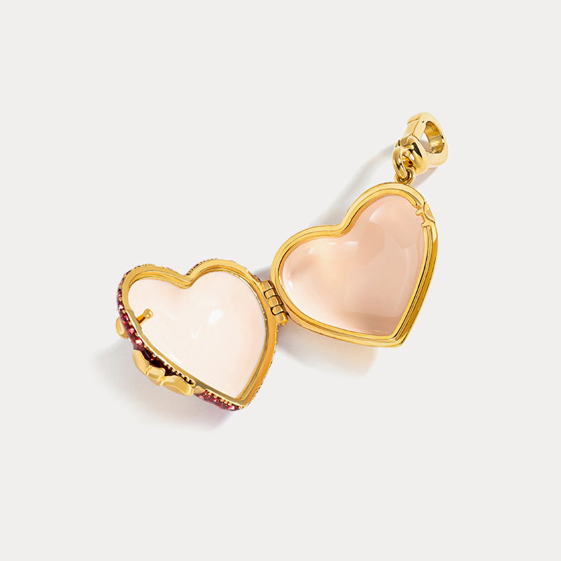 Gold heart Locket Necklace