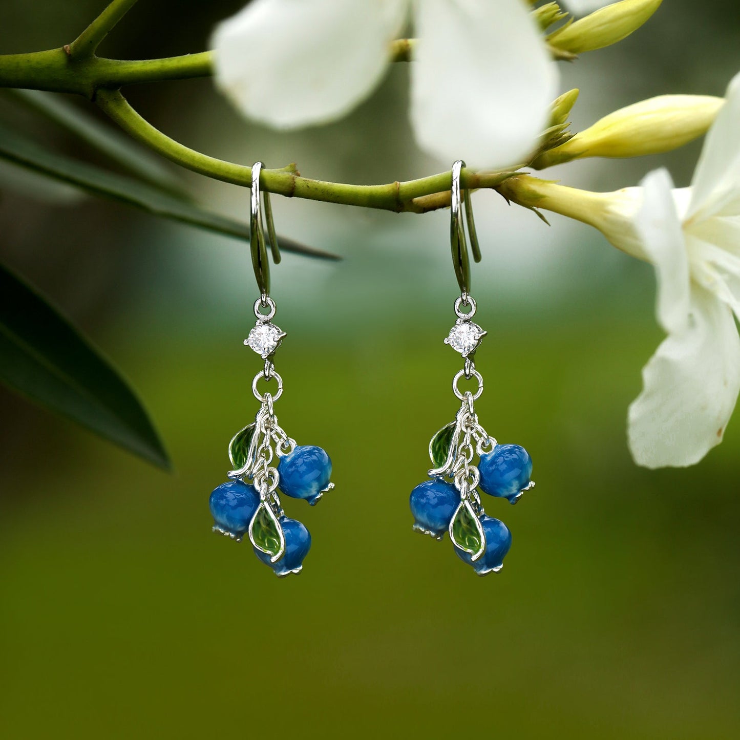 Silver Blueberry Earrings