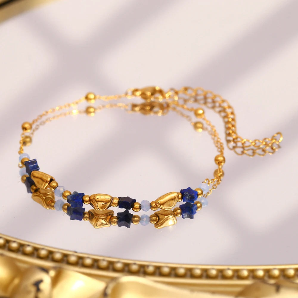 Perceptive Wisdom - Lapis Lazuli Dainty Star Bracelet