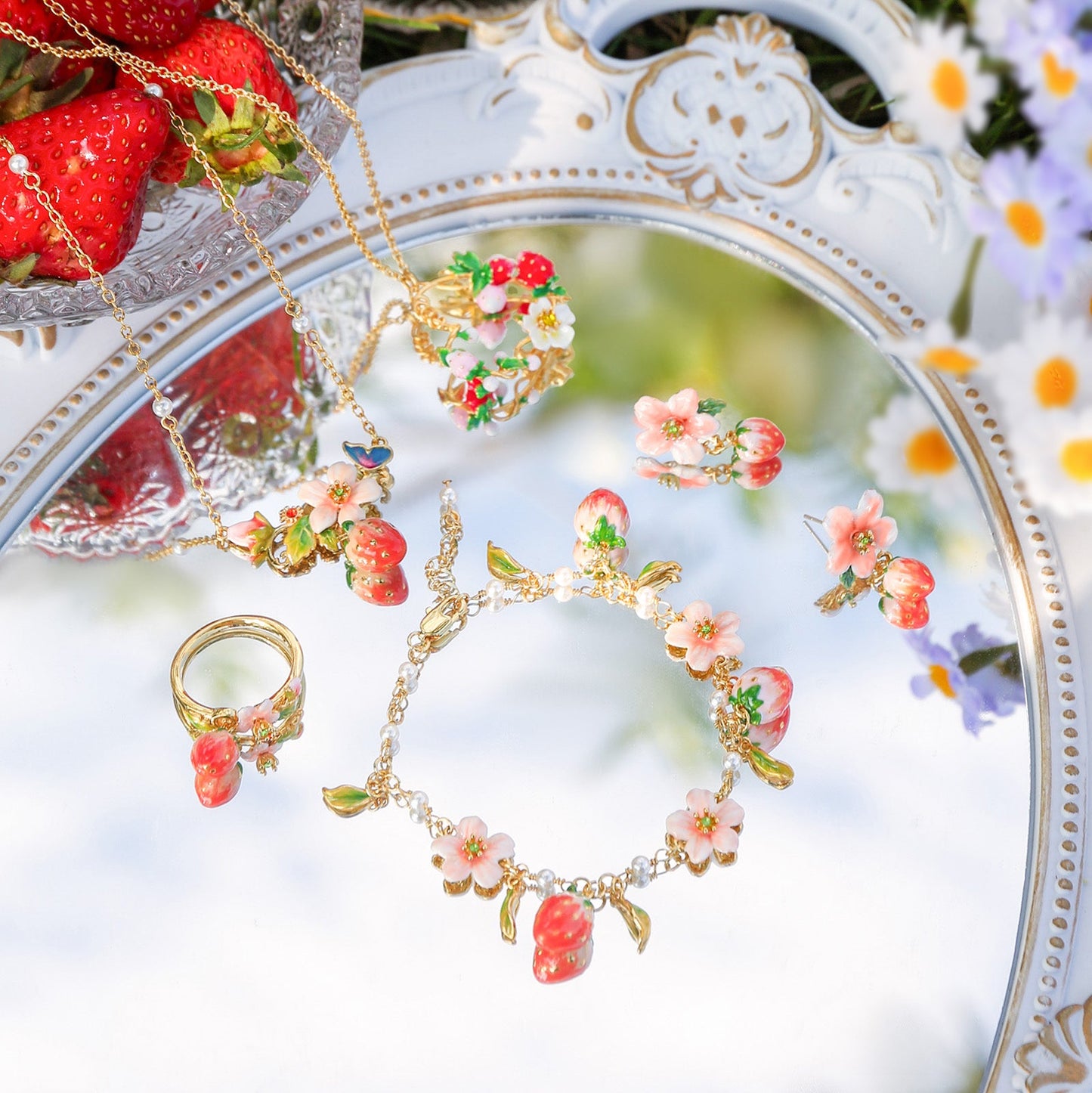 Strawberry Flower Earrings