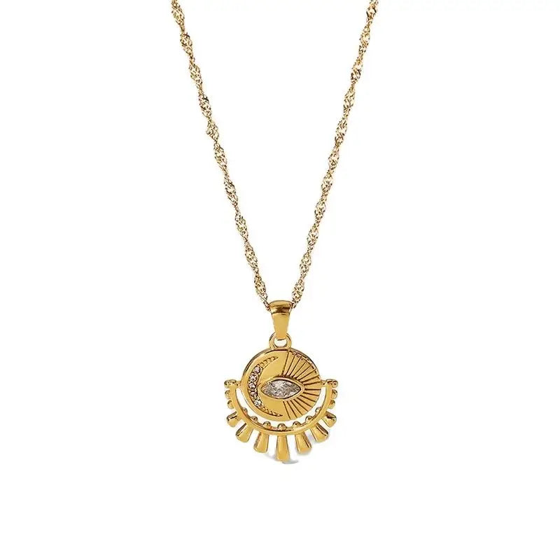 Celestial Unity - Gold Evil Eye Necklace