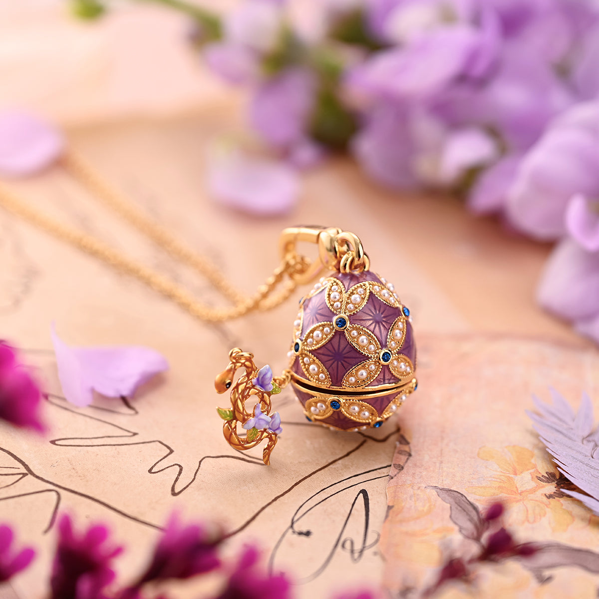 Snake Egg Locket Necklace