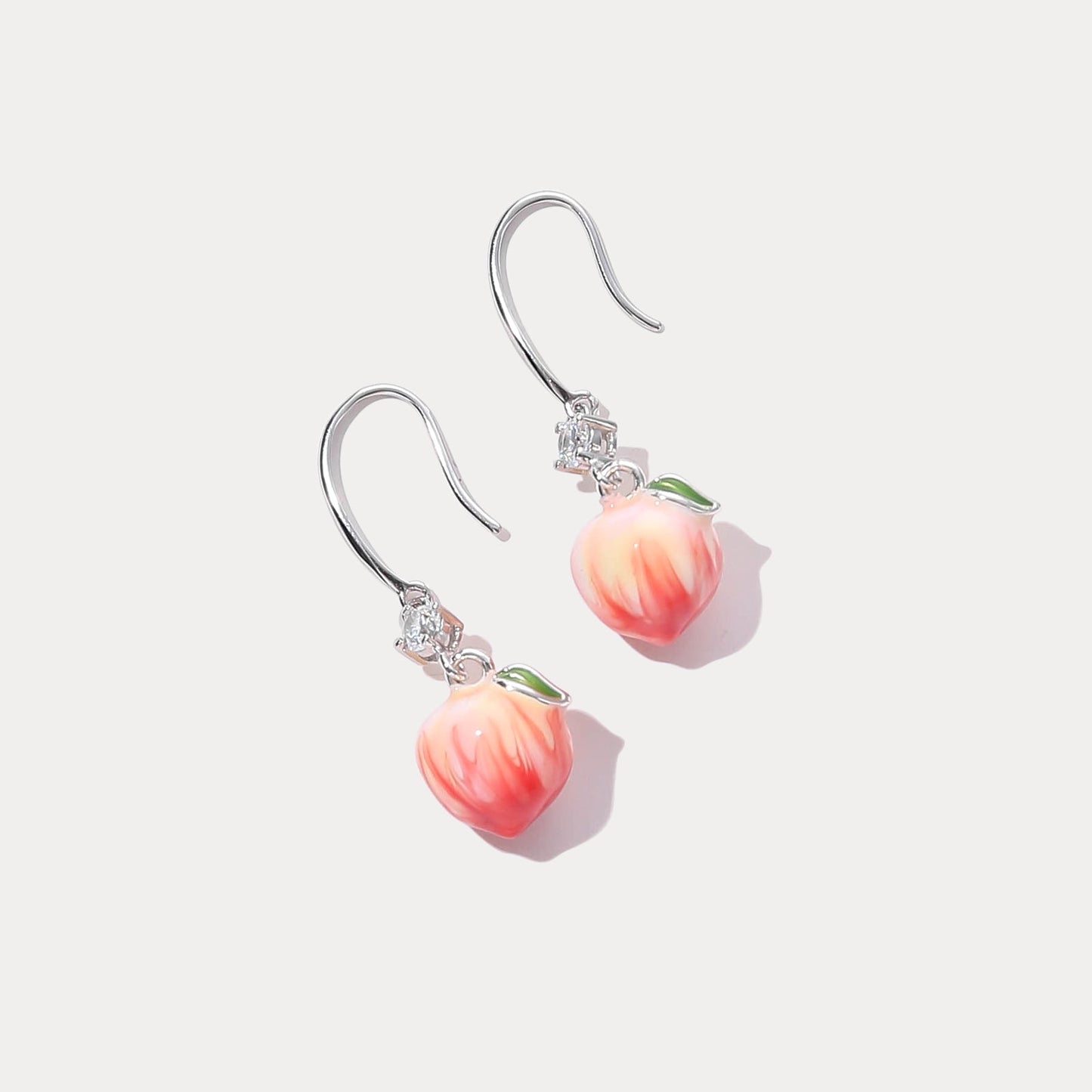 Silver Peach Earrings