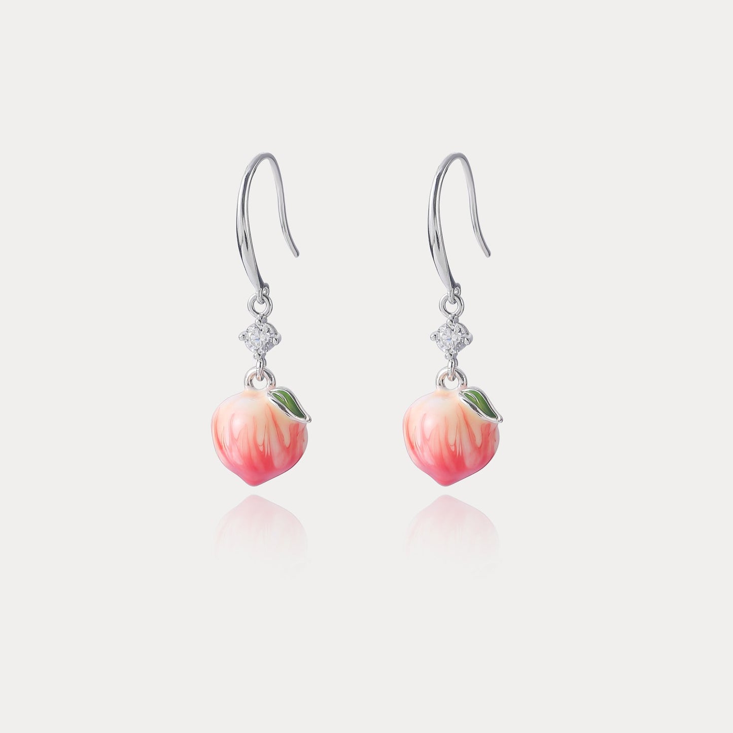 Silver Peach Earrings