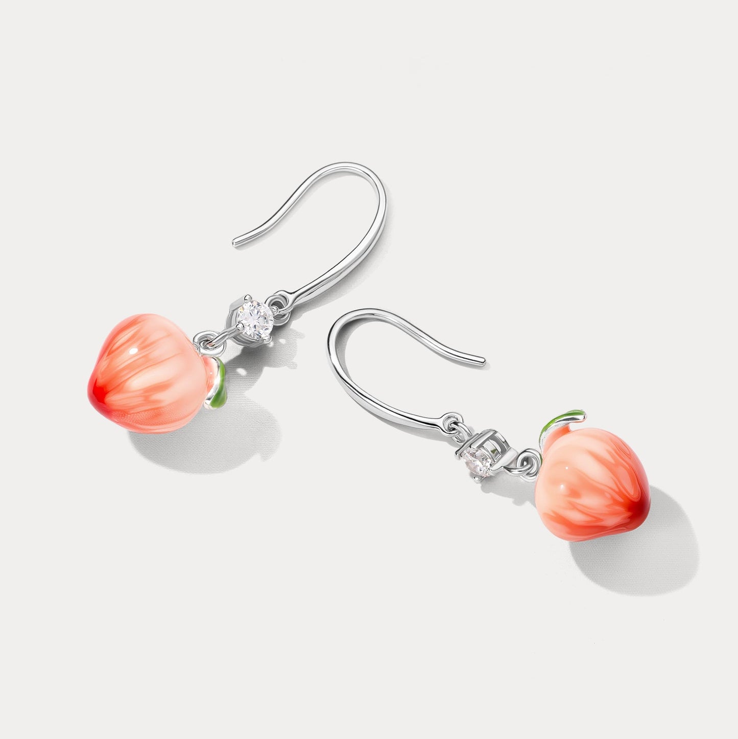 Silver Peach Earrings