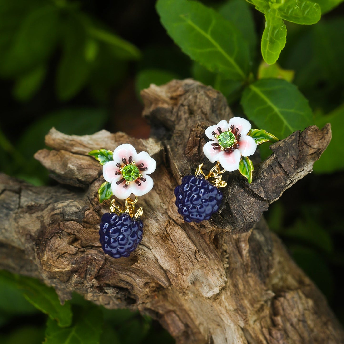 Blackberry Flower Earrings