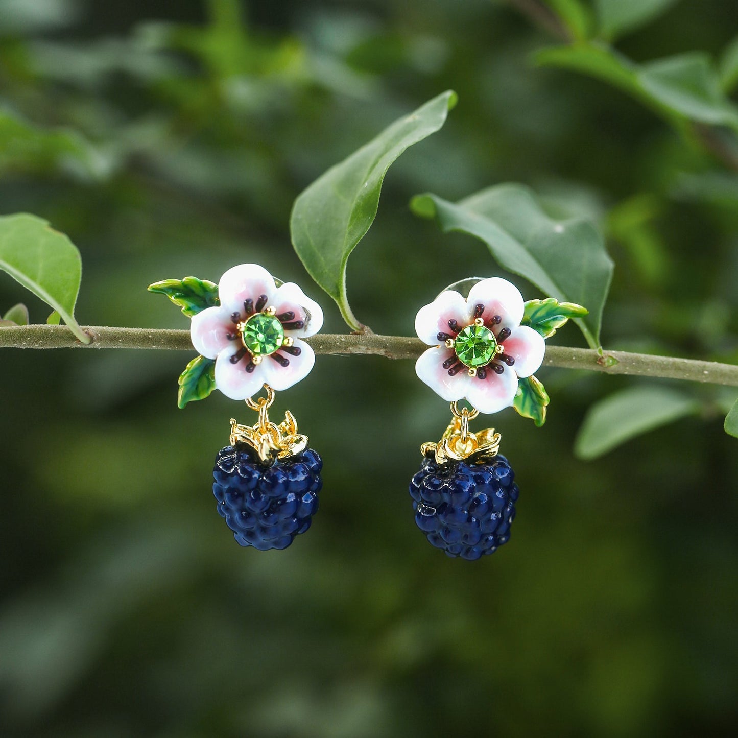 Blackberry Flower Earrings