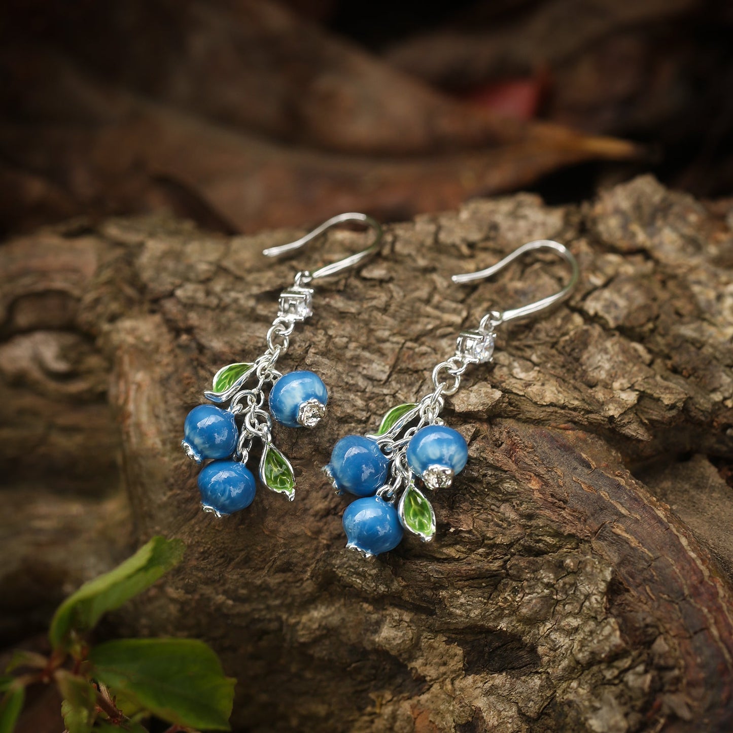Silver Blueberry Earrings