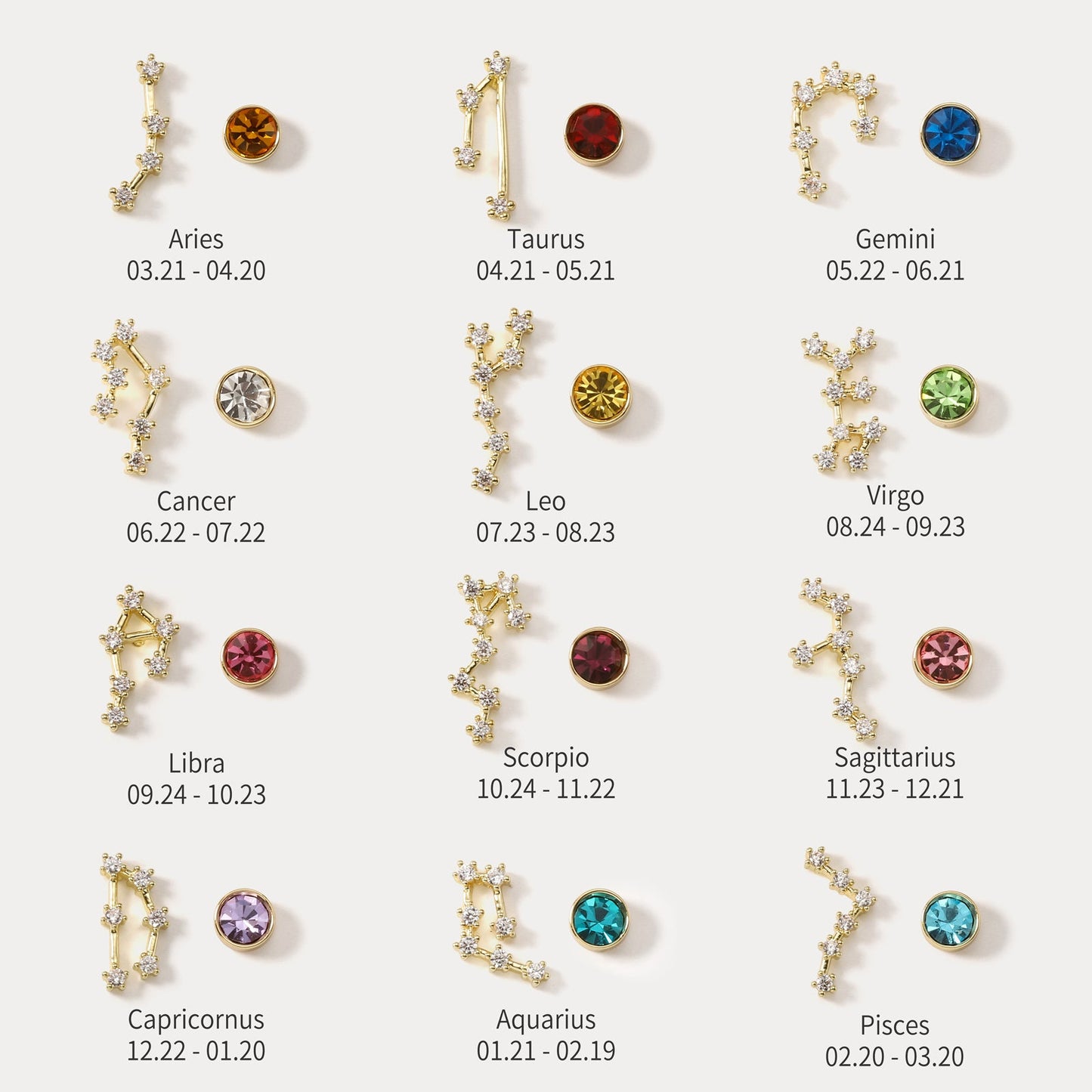 Constellation Asymmetry Stud Earrings