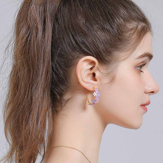 Forget-Me-Not Cuff Earrings