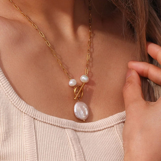 Ocean Whisper - Natural Baroque Pearl Necklace