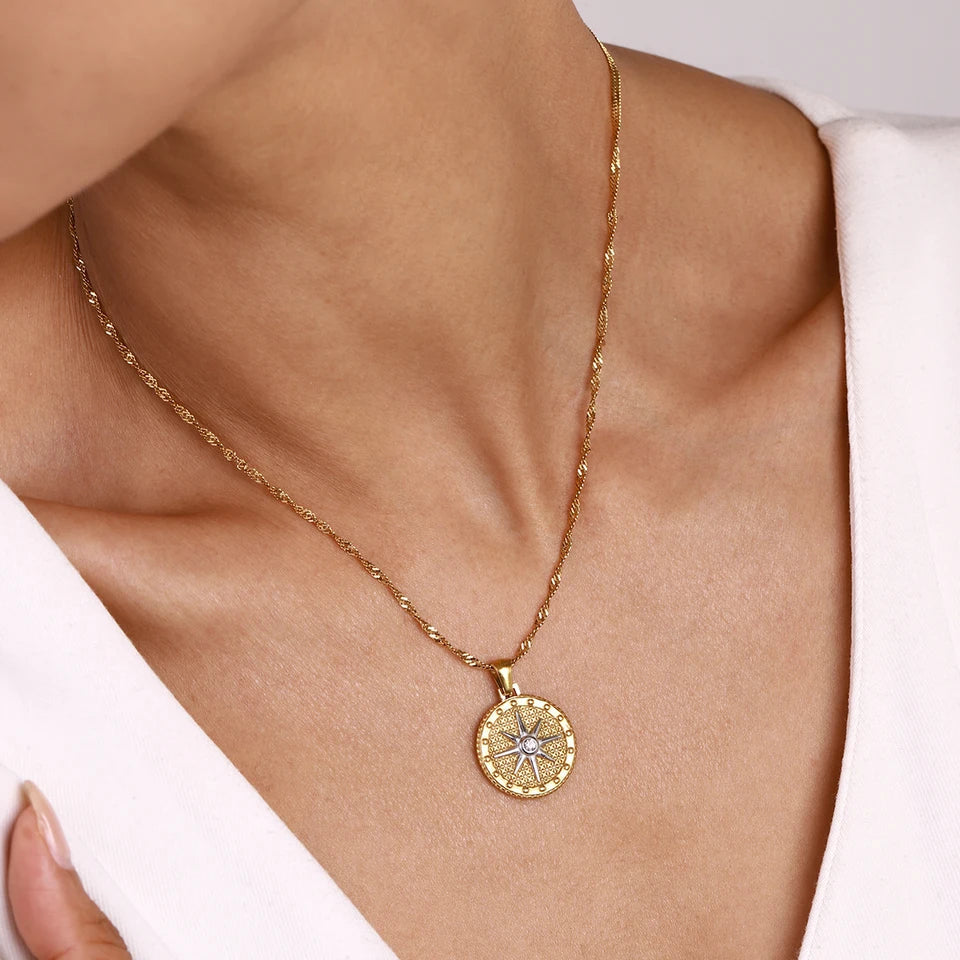 Pathfinder - Compass Gold Necklace