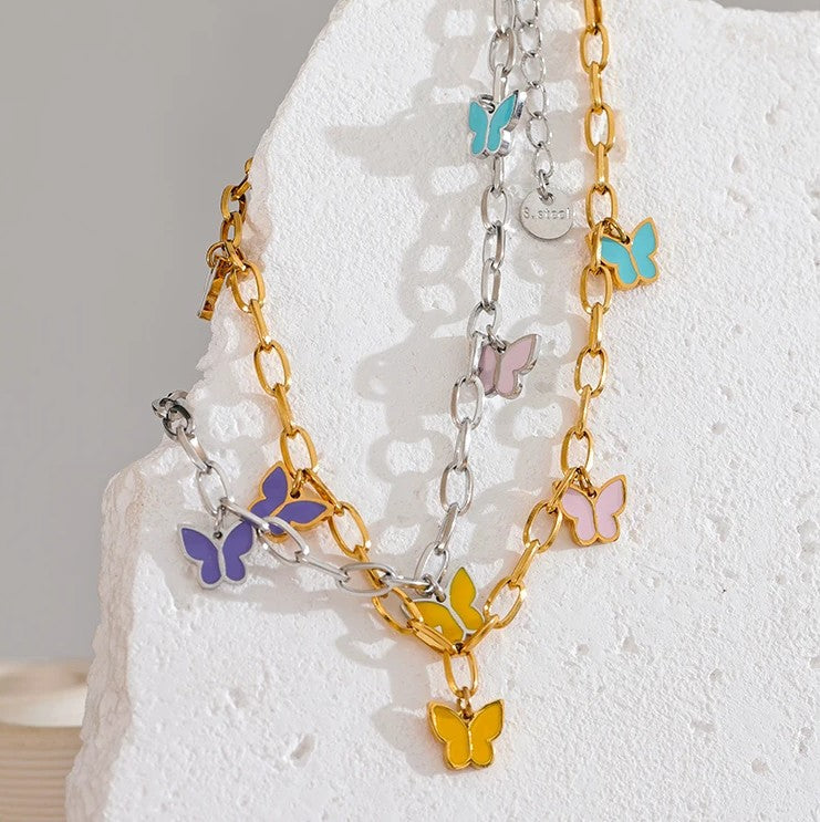 Butterfly Gold / Silver Bracelets with Enamel
