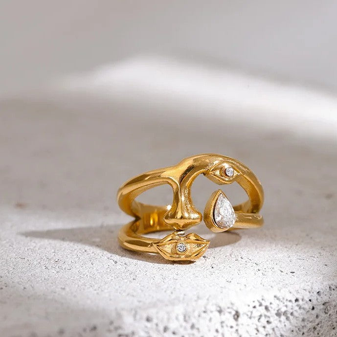 Tears of Strength - Gold Ring of Resilience and Beauty