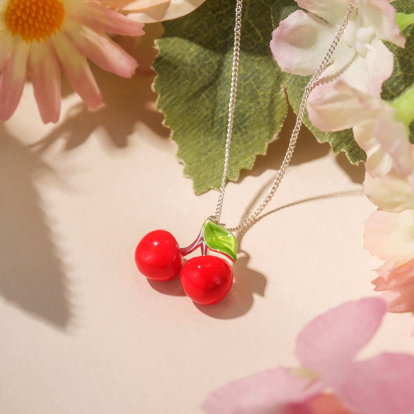 Silver Cherry Necklace