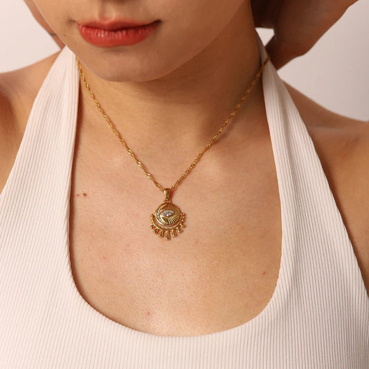 Celestial Unity - Gold Evil Eye Necklace