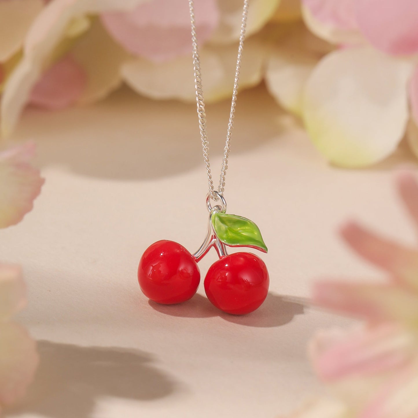 Silver Cherry Necklace