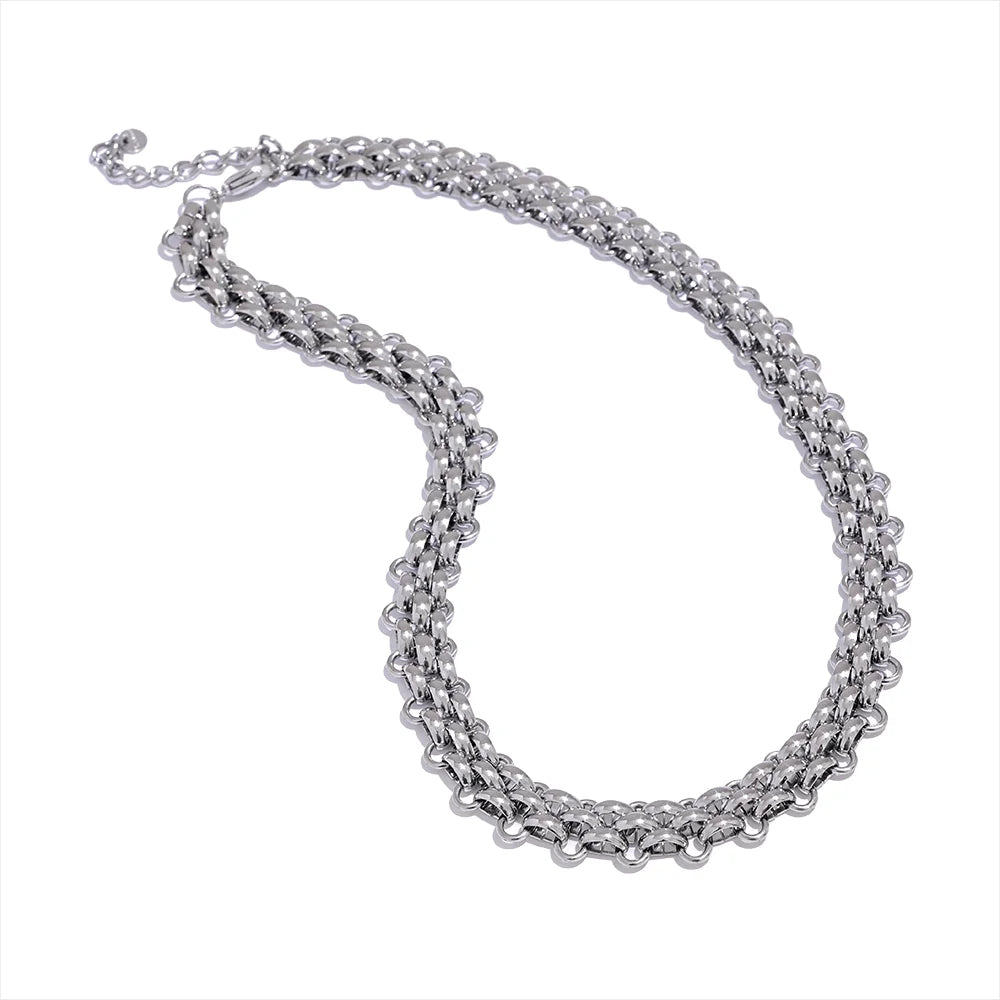 Luminous Link -18k / Silver Chain Statement Necklace