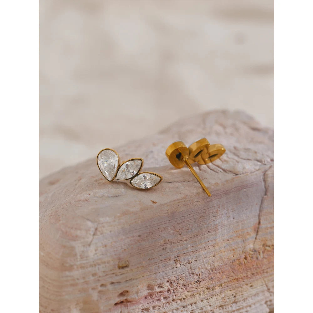 Nova Glow - Stud Wings Earrings with Crystals