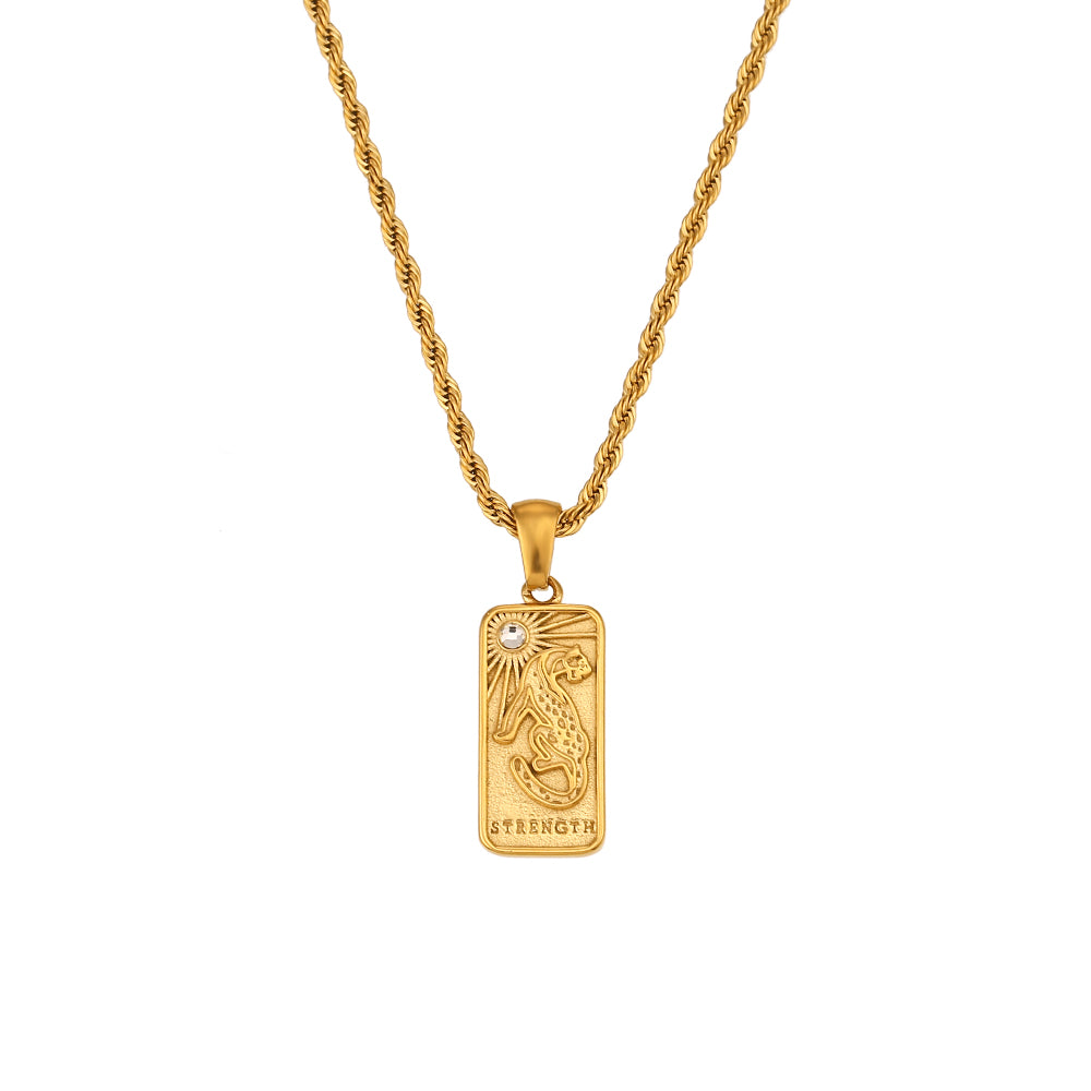 Strength - Tarot card  18k Necklace