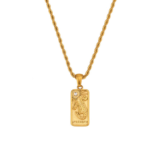 Strength - Tarot card  18k Necklace