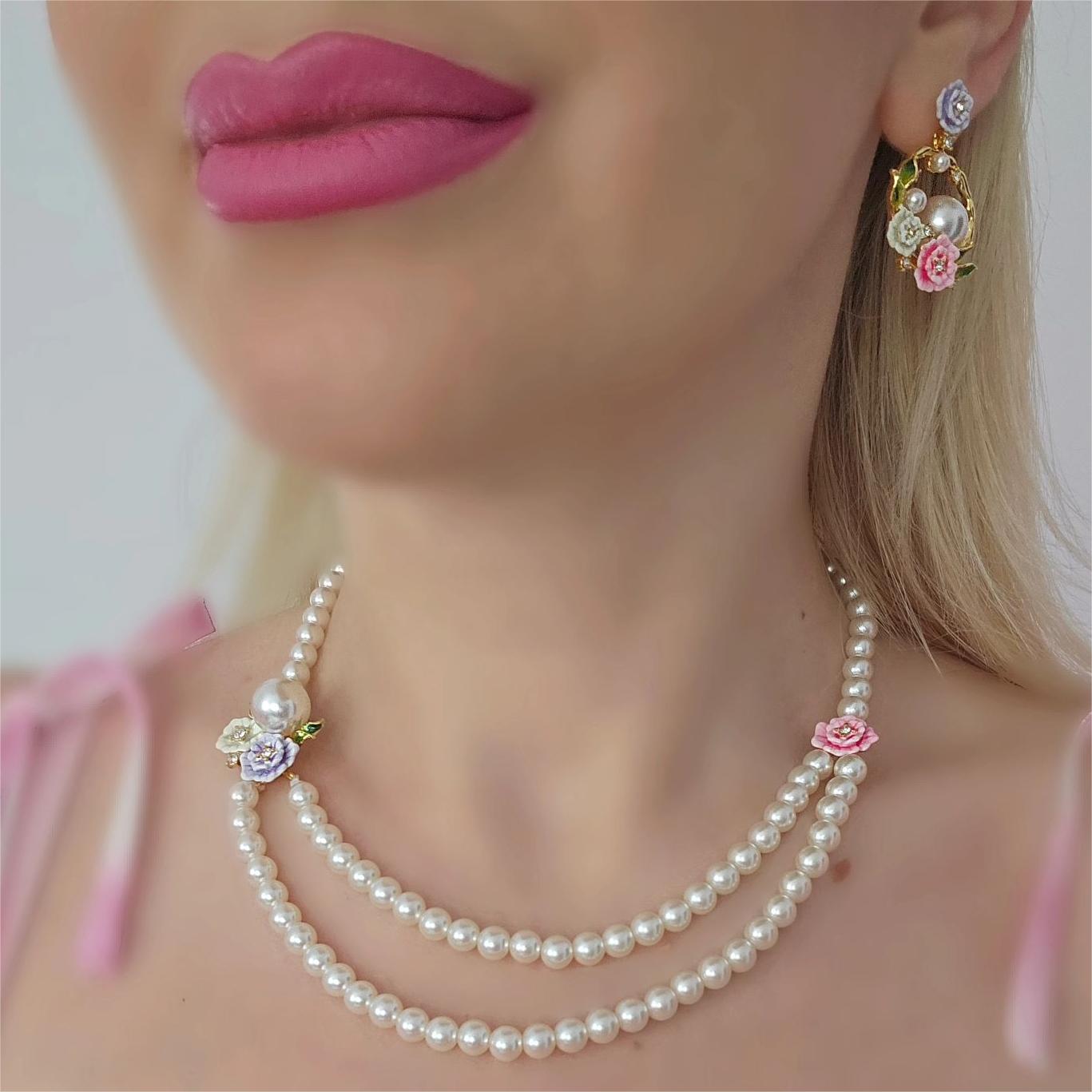 Wild Rose Pearl Necklace