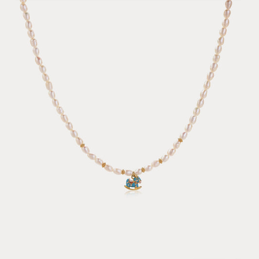 Pearl Rocking Horse Necklace