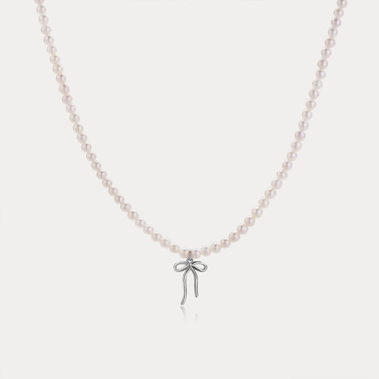 Pearl Bow Necklace