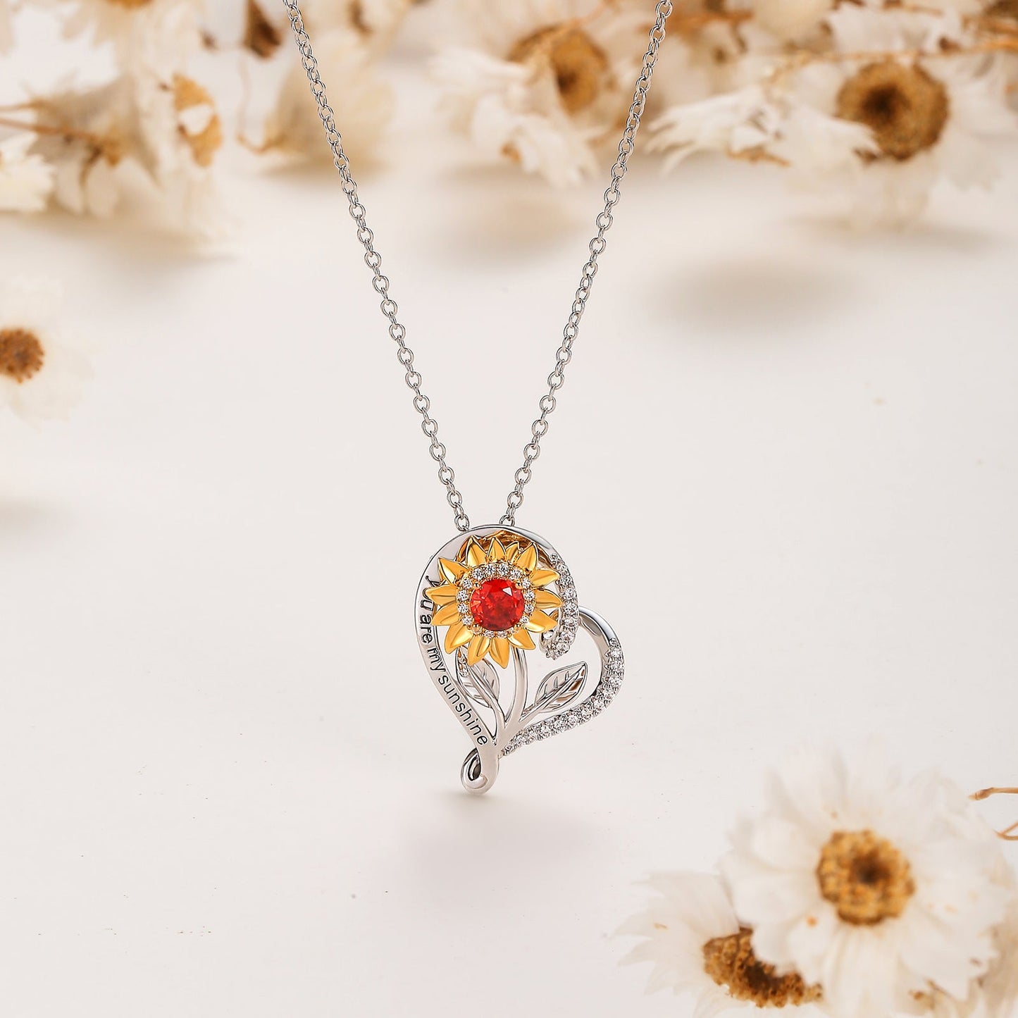 Sunflower Heart Necklace