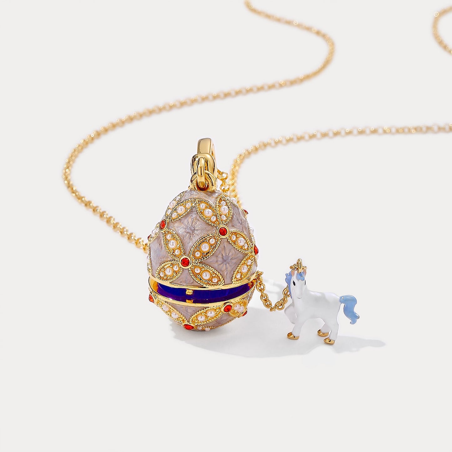 Horse Egg Locket Necklace