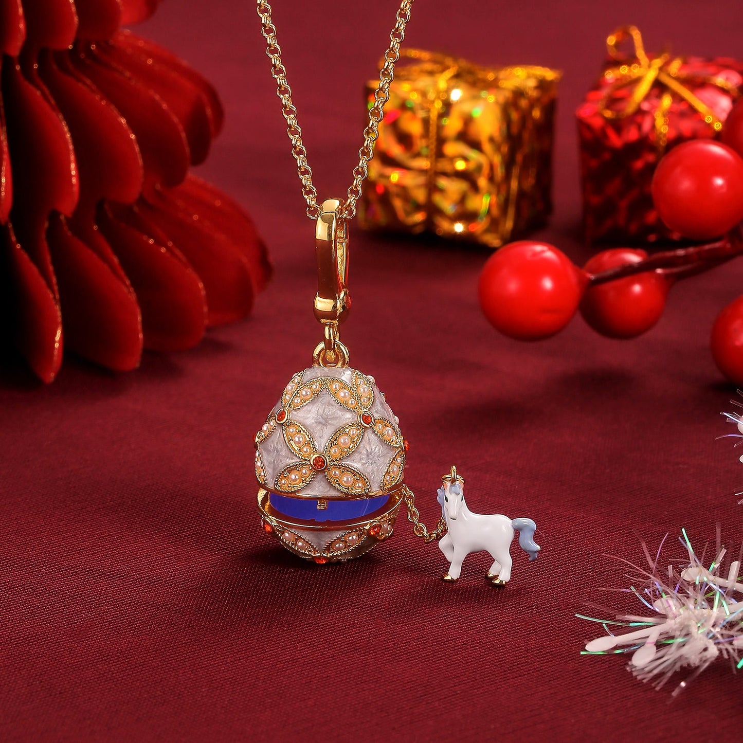 Horse Egg Locket Necklace