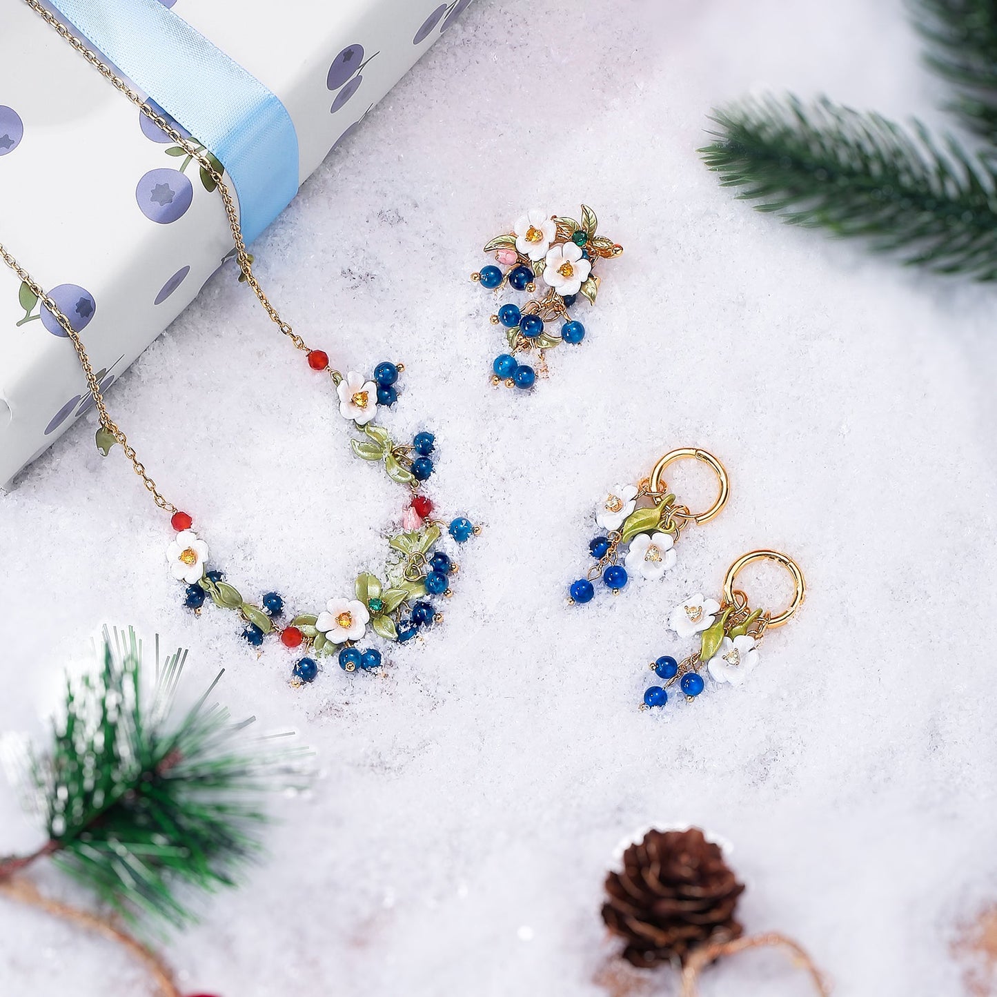 Blueberry Flower Earrings